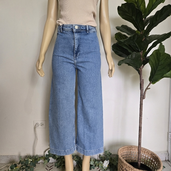 We The Free Wide Leg Jeans Free People Size 28 Denim Women's Hippie Light Blue - Picture 1 of 12